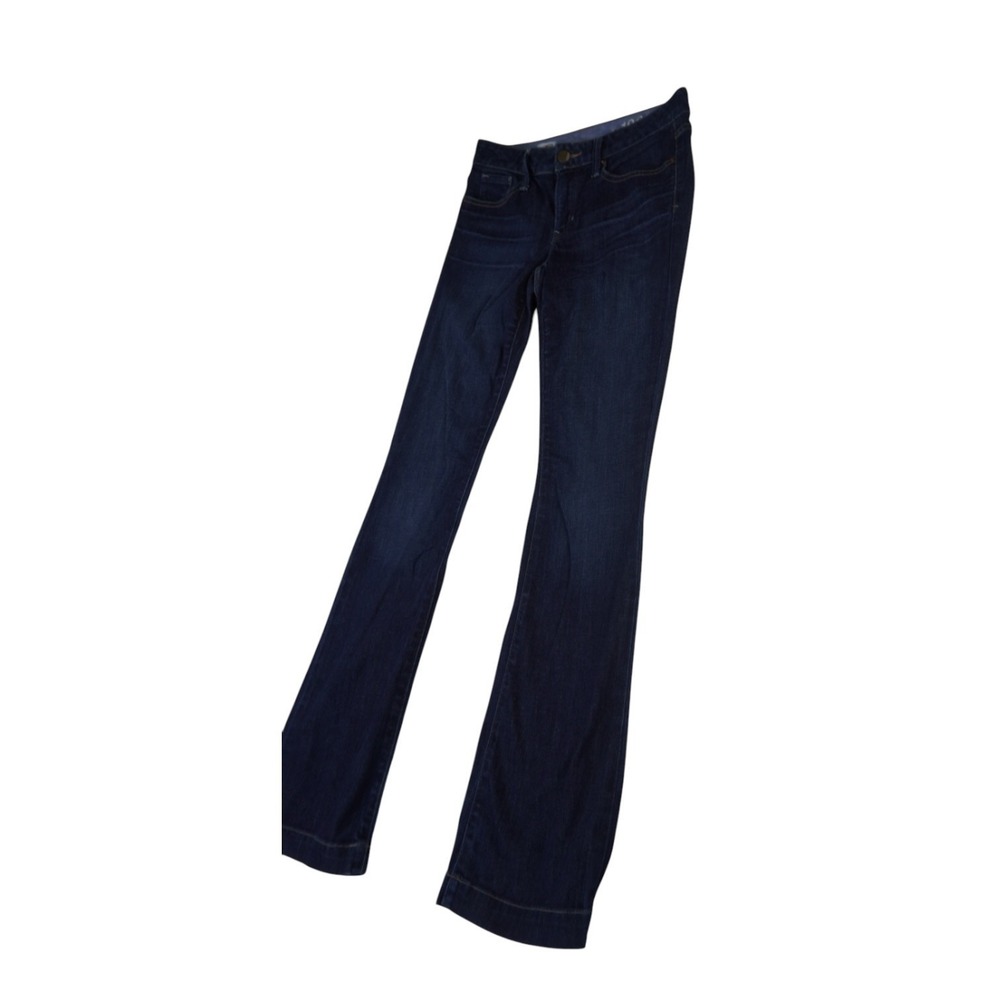 Gap 1969 Long & Lean Bootcut Jeans Womens 26/2L Blue Whiskering Denim Cotton - Picture 3 of 13